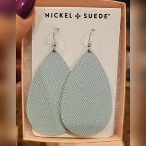 Nickel & Suede Cloud Teardrop Earrings